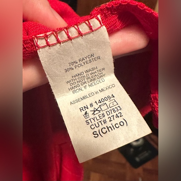 Red Button-Front Dress - Picture 4 of 4